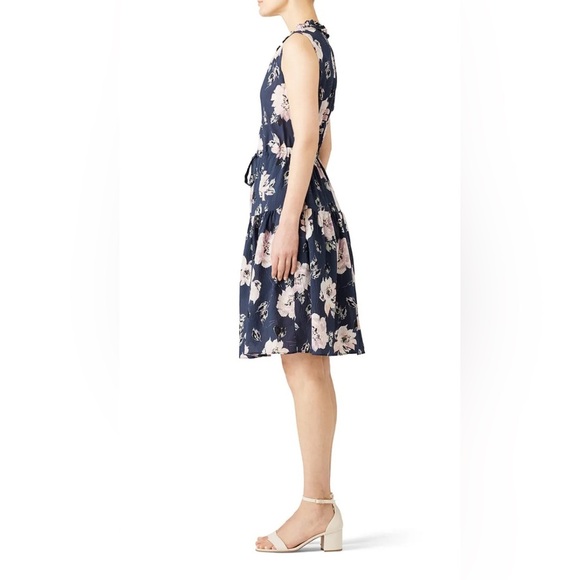 Rebecca Taylor Sleeveless Magnolia Sundress navy with pink floral size 8 - Picture 11 of 16
